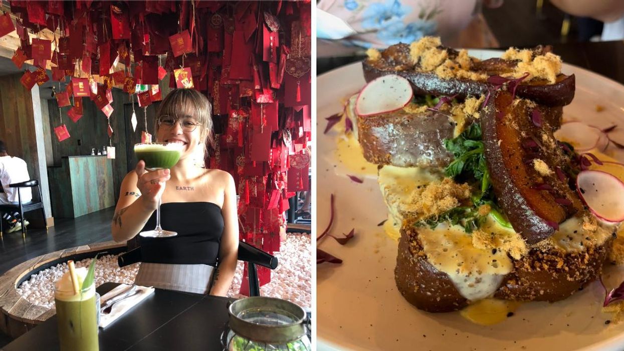 Les « boozy brunchs » du restaurant Gon Bui à Laval. Droite : Le pain doré Sud-Est du Gon Bui.