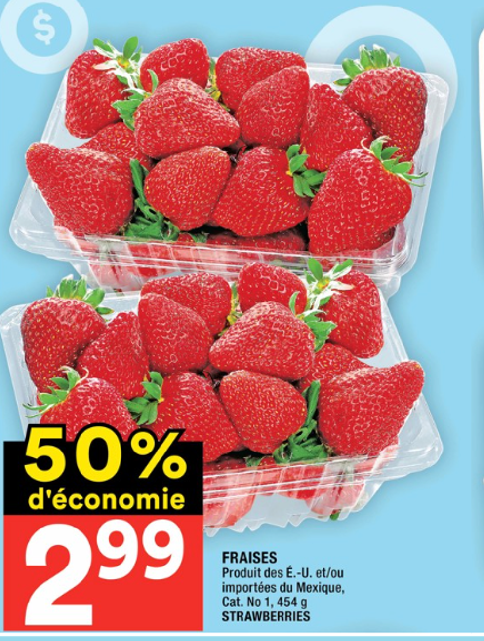 Les fraises dans la circulaire du Super C.