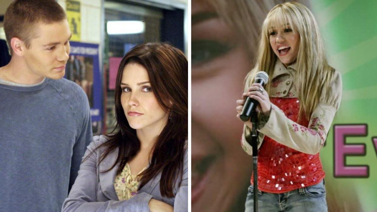 Les frères Scott. Droite : Hannah Montana.