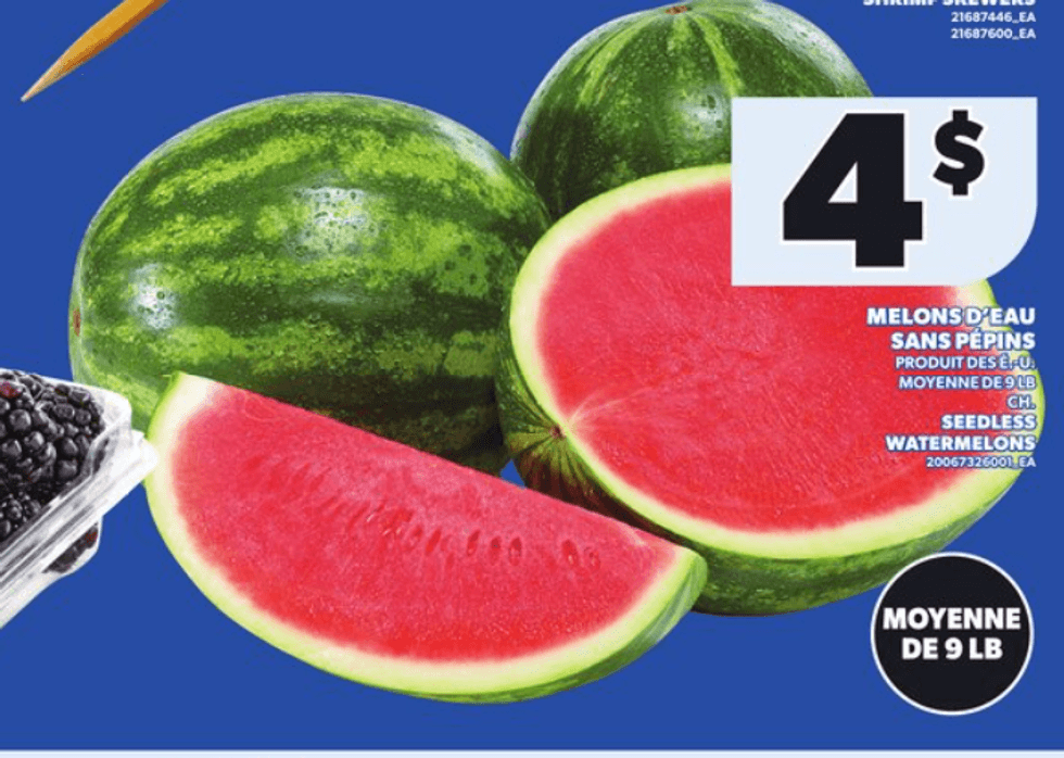 Les melons d\u2019eau en rabais dans la circulaire du Provigo