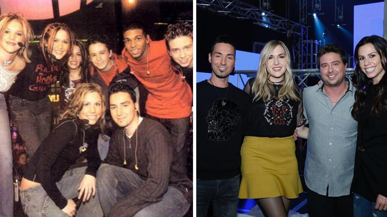 Les membres de Mixmania 1 en 2002. Droite : Les membres de Mixmania 1 en 2017.