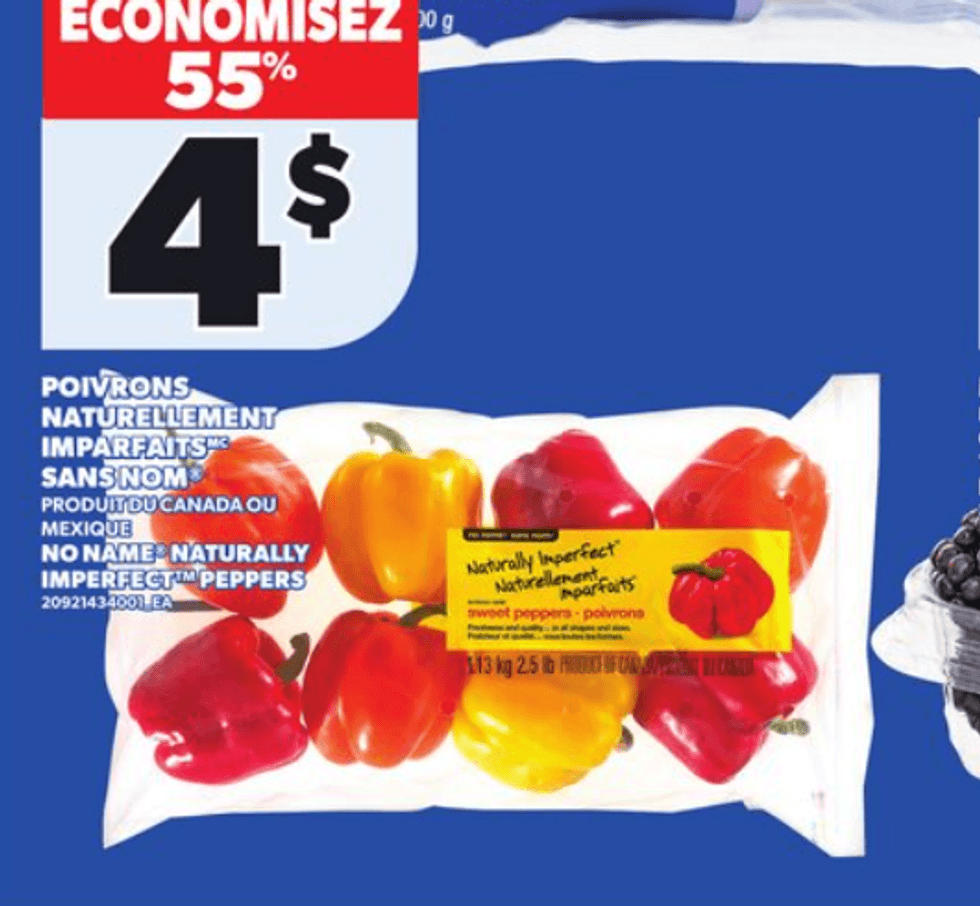 Les poivrons en rabais dans la circulaire du Provigo