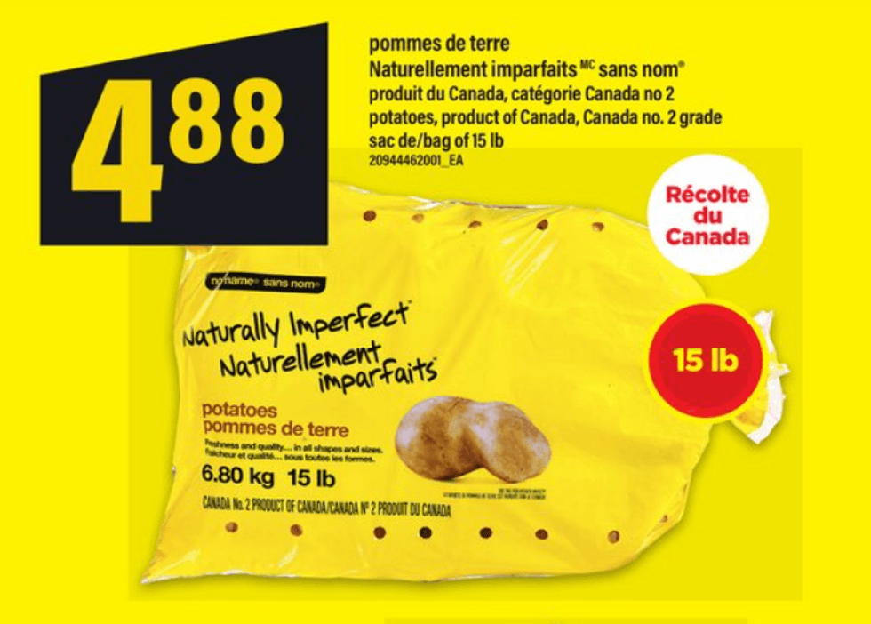 Les pommes de terre en rabais dans la circulaire du Maxi