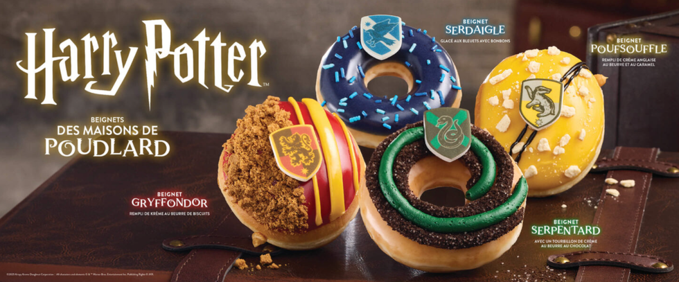 Les quatre beignes inspir\u00e9s des maisons de Poudlard.