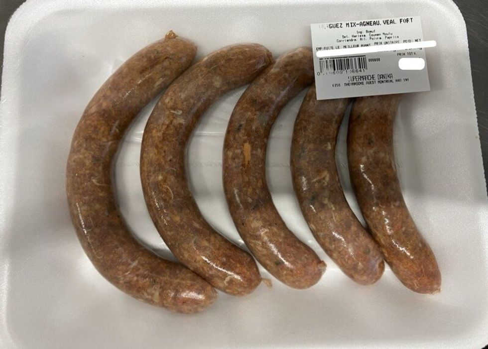 Les saucisses Merguez Mix-Agneau Veal Fort vendues au Supermarch\u00e9 Danika