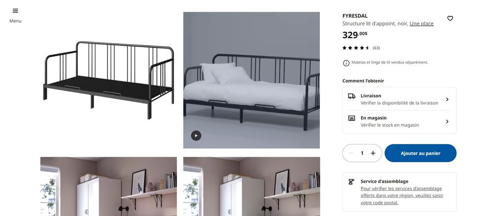 Lit d'appoint au IKEA.