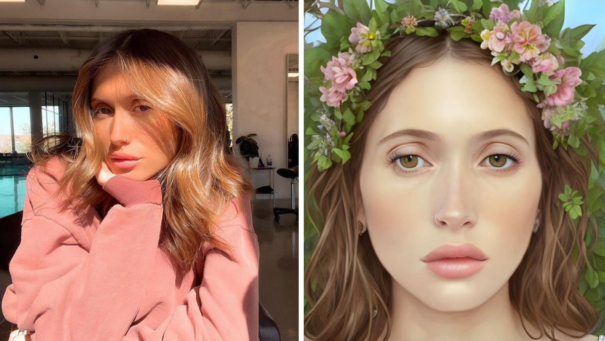 Lysandre Nadeau. Droite : Avatar de Lysandre Nadeau généré par une IA.