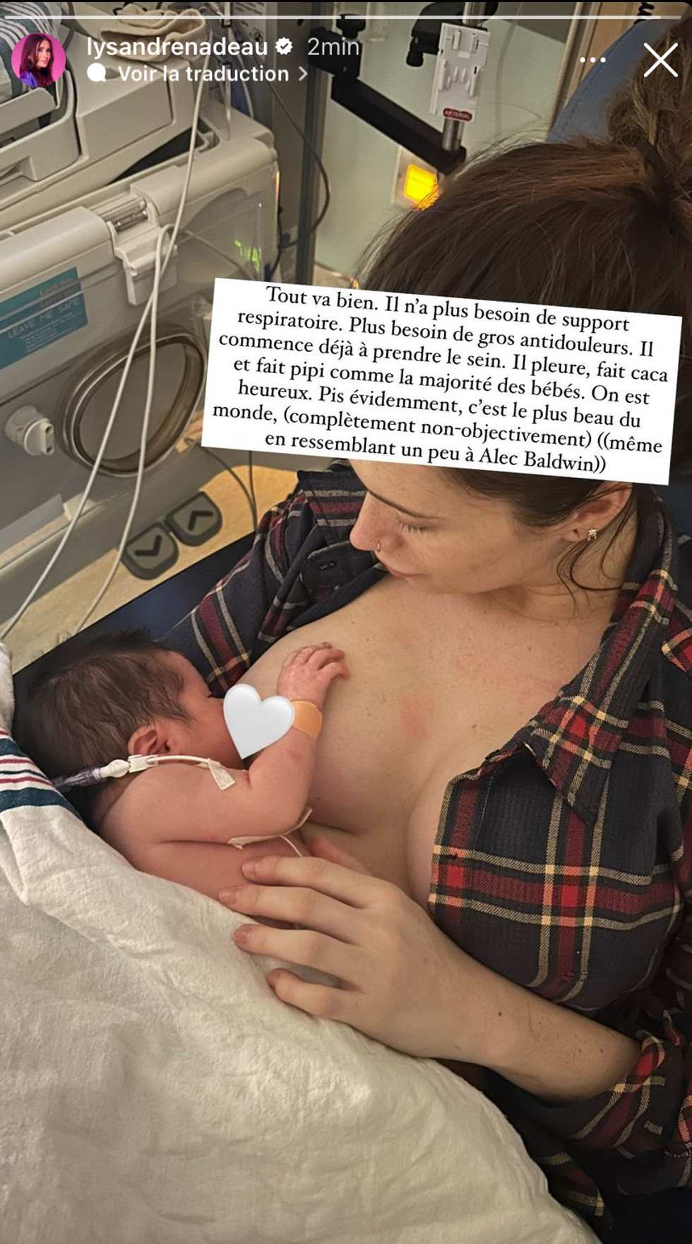 Lysandre Nadeau et son fils.