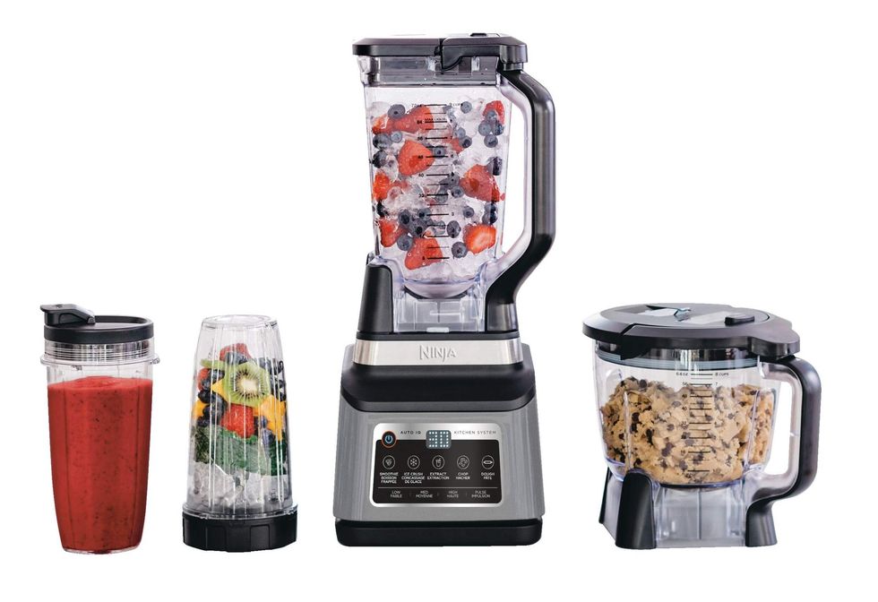 M\u00e9langeur/robot culinaire Ninja Professional Plus avec Auto-iQ en acier inoxydable.