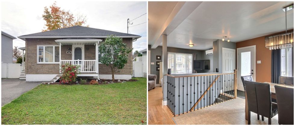 Maison \u00e0 vendre \u00e0 Trois-Rivi\u00e8res. Droite : Salle \u00e0 manger, entr\u00e9e et salon du 355, rue Boulard, Trois-Rivi\u00e8res.