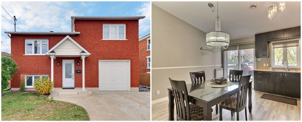 Maison \u00e0 vendre \u00e0 Trois-Rivi\u00e8res. Droite : Salle \u00e0 manger et cuisine du 80, rue Vaillancourt, Trois-Rivi\u00e8res.