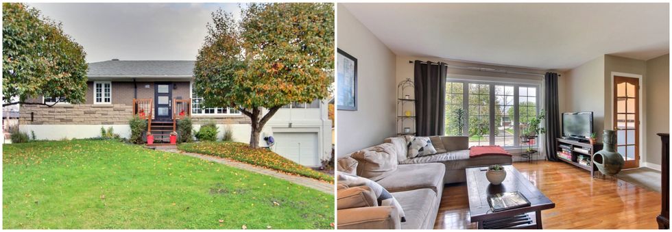 Maison \u00e0 vendre \u00e0 Trois-Rivi\u00e8res. Droite : Salon du 432, rue Jeanne-Mance, Trois-Rivi\u00e8res.