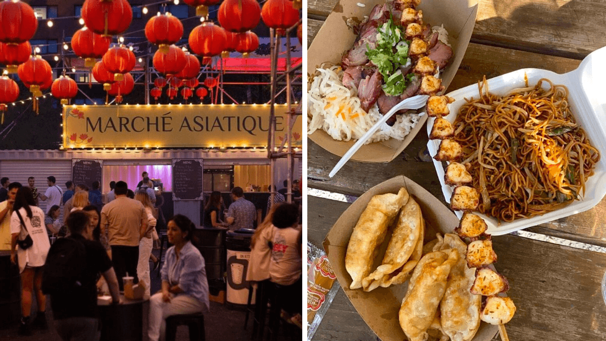 Marché Asiatique. Droite : Nourriture asiatique.