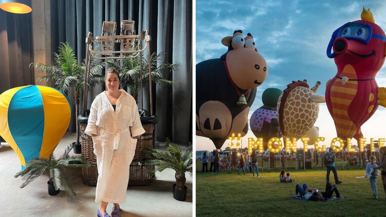 Mariana Mazza. Droite : L'International de montgolfières.