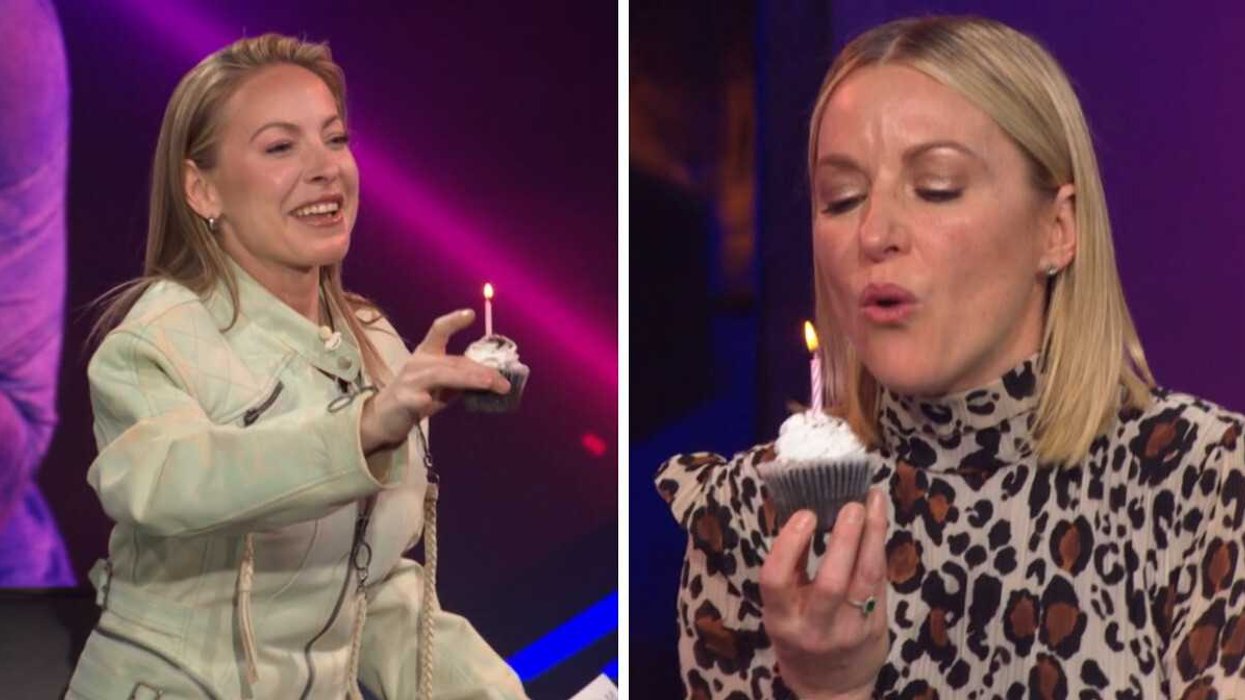 Marie-Mai à Big Brother Célébrités 6. Droite : Émily Bégin et son gâteau de fête à Big Brother Célébrités 6.