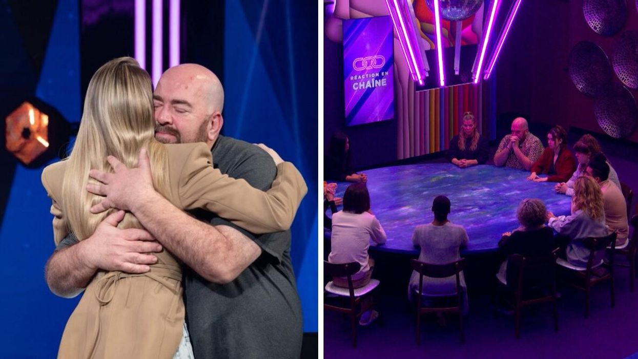 Marie-Mai et Martin Larocque. Droite : La réaction en chaîne à Big Brother Célébrités.