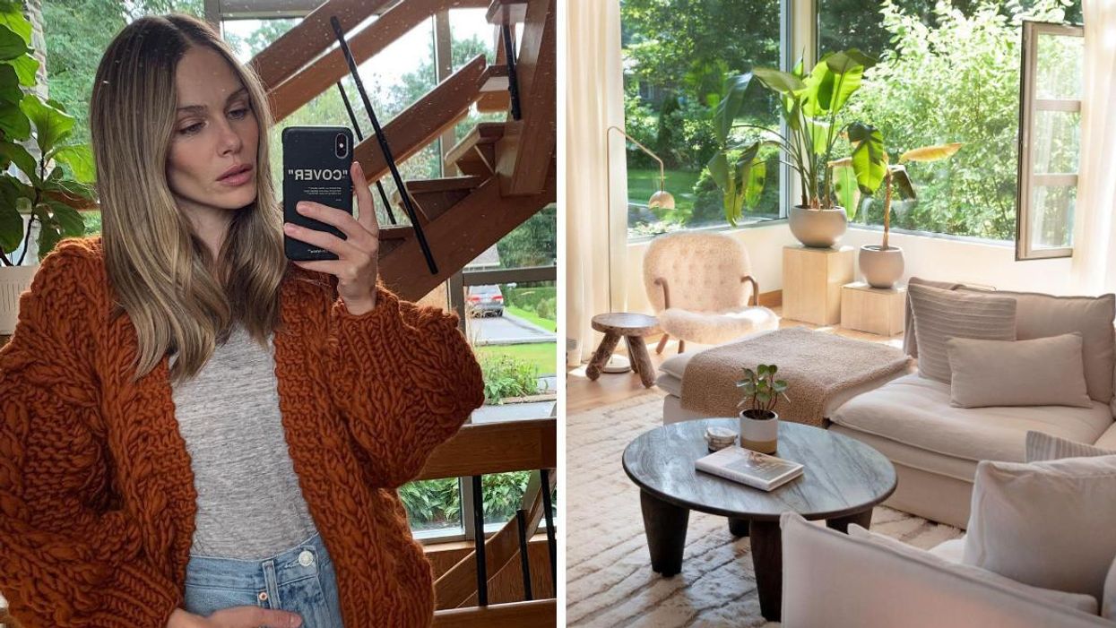 Maripier Morin. Droite : La maison de Maripier Morin.