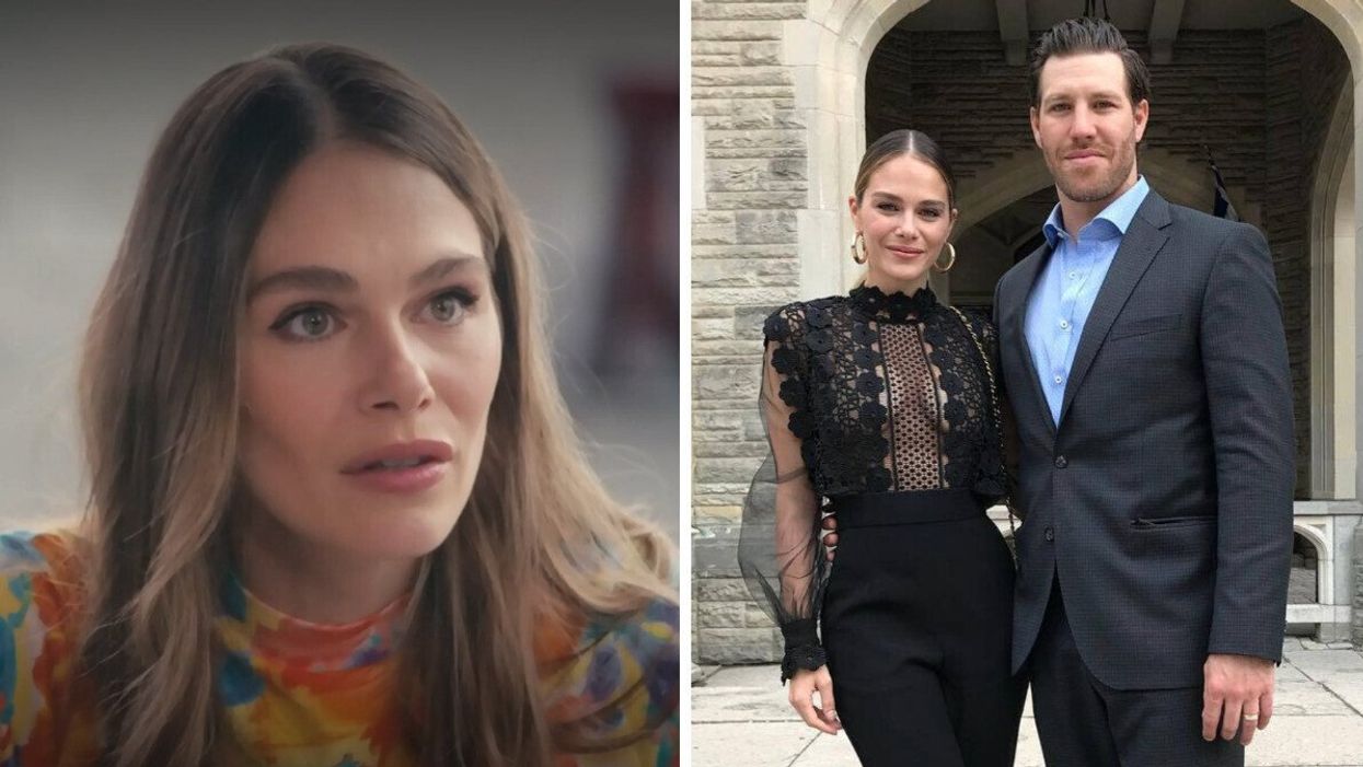 Maripier Morin. Droite : Maripier Morin et Brandon Prust.