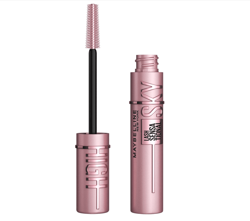 Mascara Maybelline Sky High avec tube allongeant pour effet volume et longueur sur le site d'Amazon Prime.