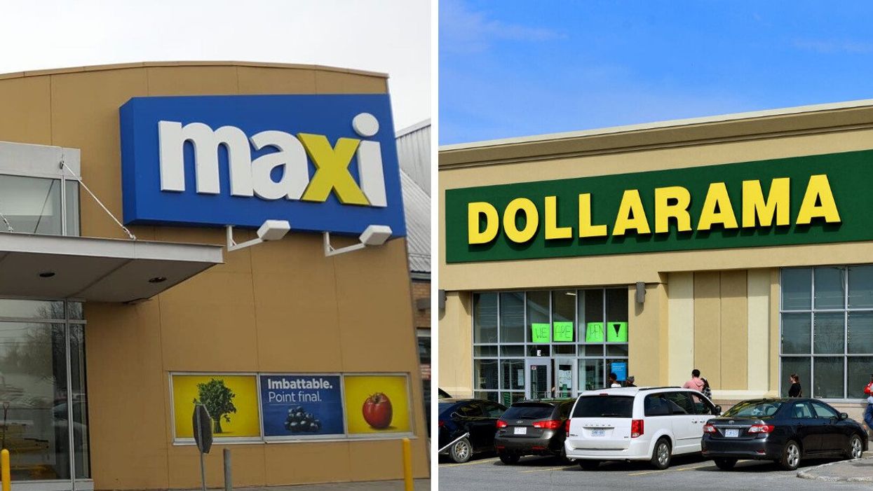 Maxi. Droite : Dollarama.
