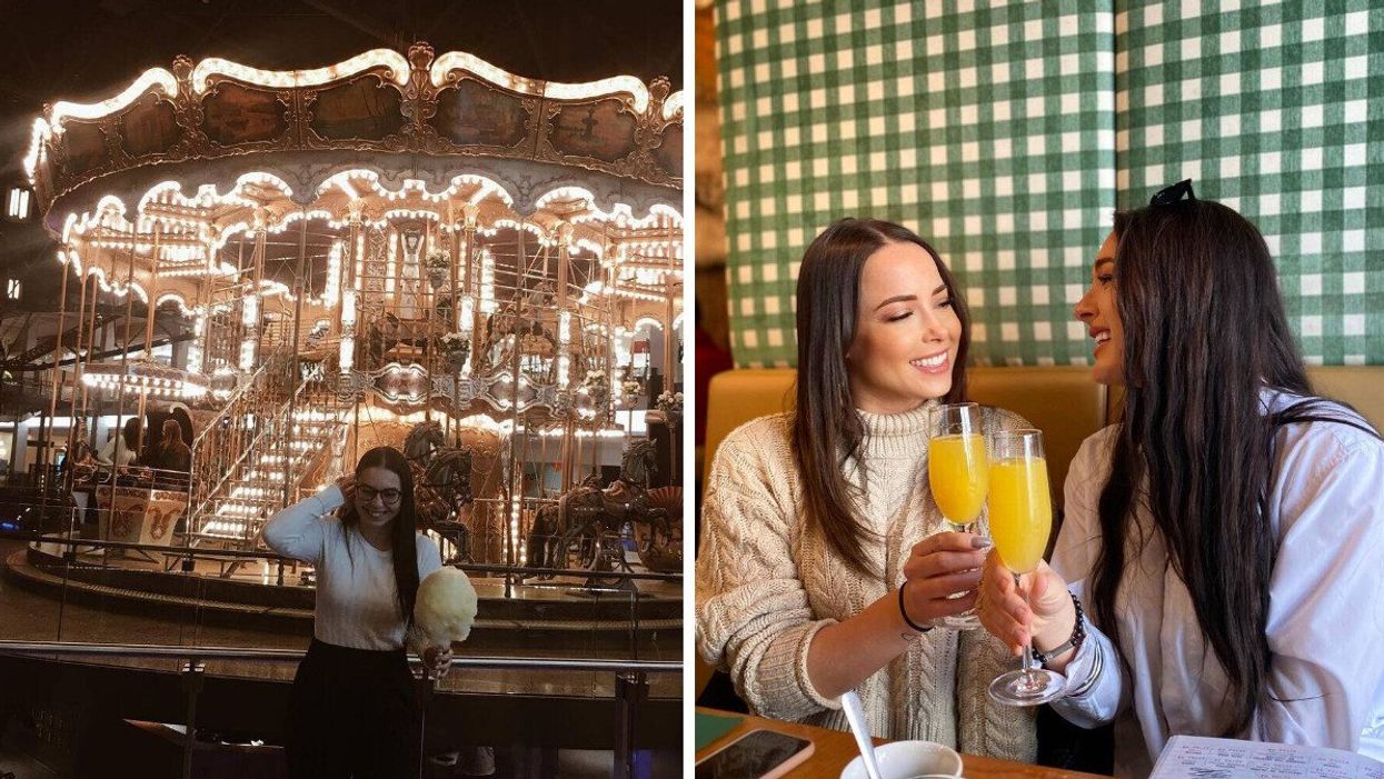 Méga Parc. Droite: Restaurant La Bûche.