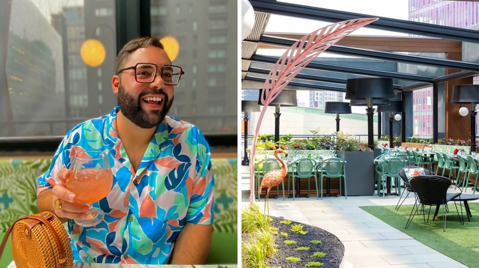 Mike au Muze Lounge. Droite : Terrasse du Muze Lounge.