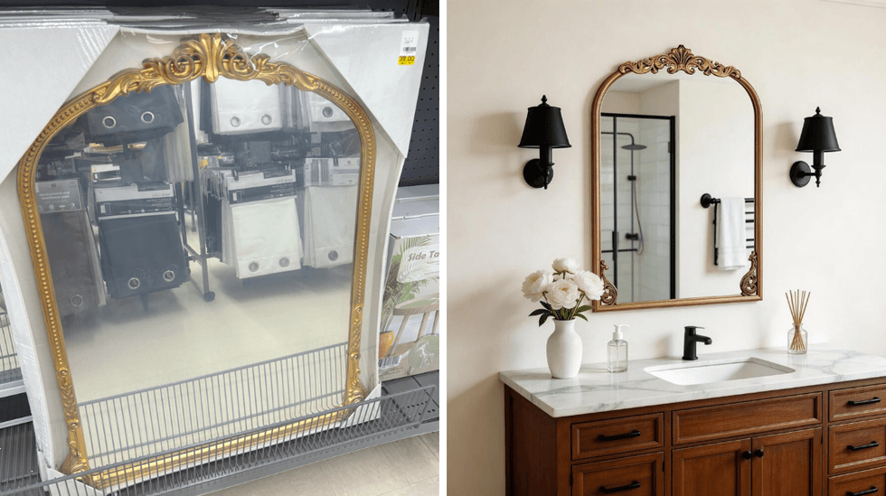 Miroir mural dor\u00e9 au Tigre G\u00e9ant. Droite : Miroir mural dor\u00e9 sur Amazon.