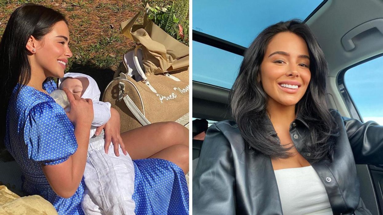 Myriam Lemay avec son fils. Droite : Myriam Lemay.