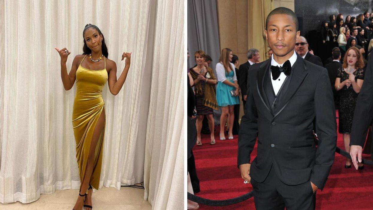 Naadei Lyonnais. Droite : Pharrell Williams.