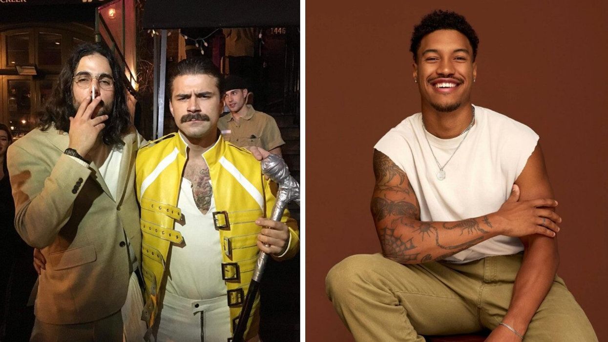 Nicolas Brassard et Kevin Lapierre d'OD. Droite : Mamadou, nouveau candidat du tapis rouge d'OD Mexique.