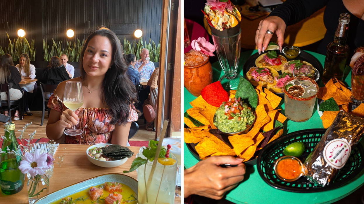 Noémi au Nikkei Mtl. Droite : Les plats du Mariscos.