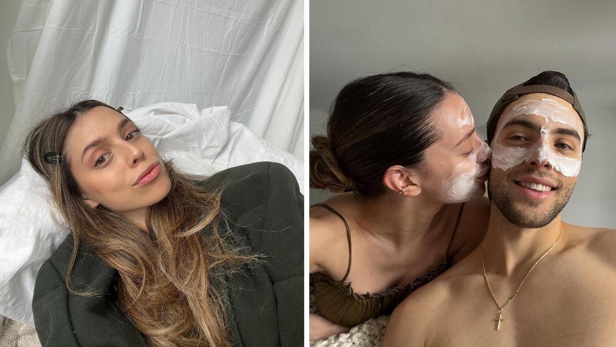 Noémie Lacerte. Droite : Noémie Lacerte et son amoureux Alexandre Nichols.