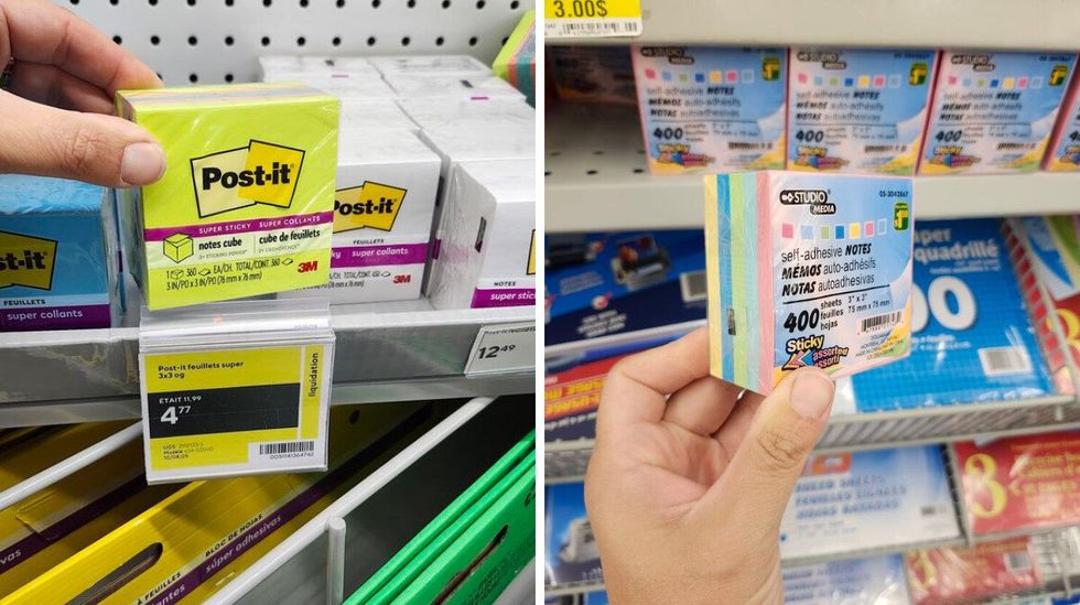 Notes adh\u00e9sives color\u00e9es.