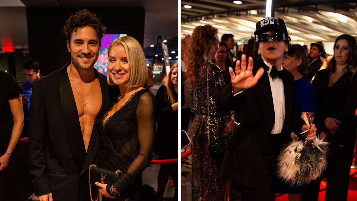 Olivier Dion et Emy-Jade Greaves. Droite : Hubert Lenoir sur le tapis rouge de l'ADISQ 2022.