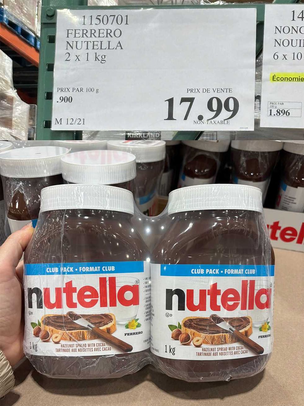Paquet de deux pots de p\u00e2te \u00e0 tartiner Nutella.