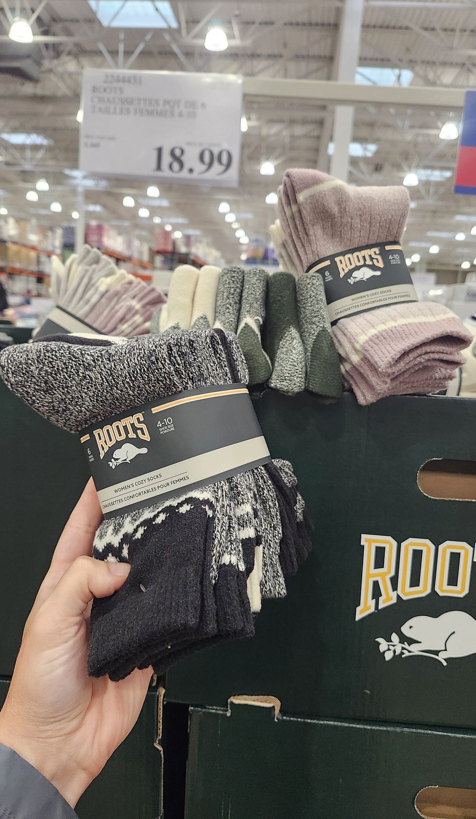 Paquet de six chaussettes.