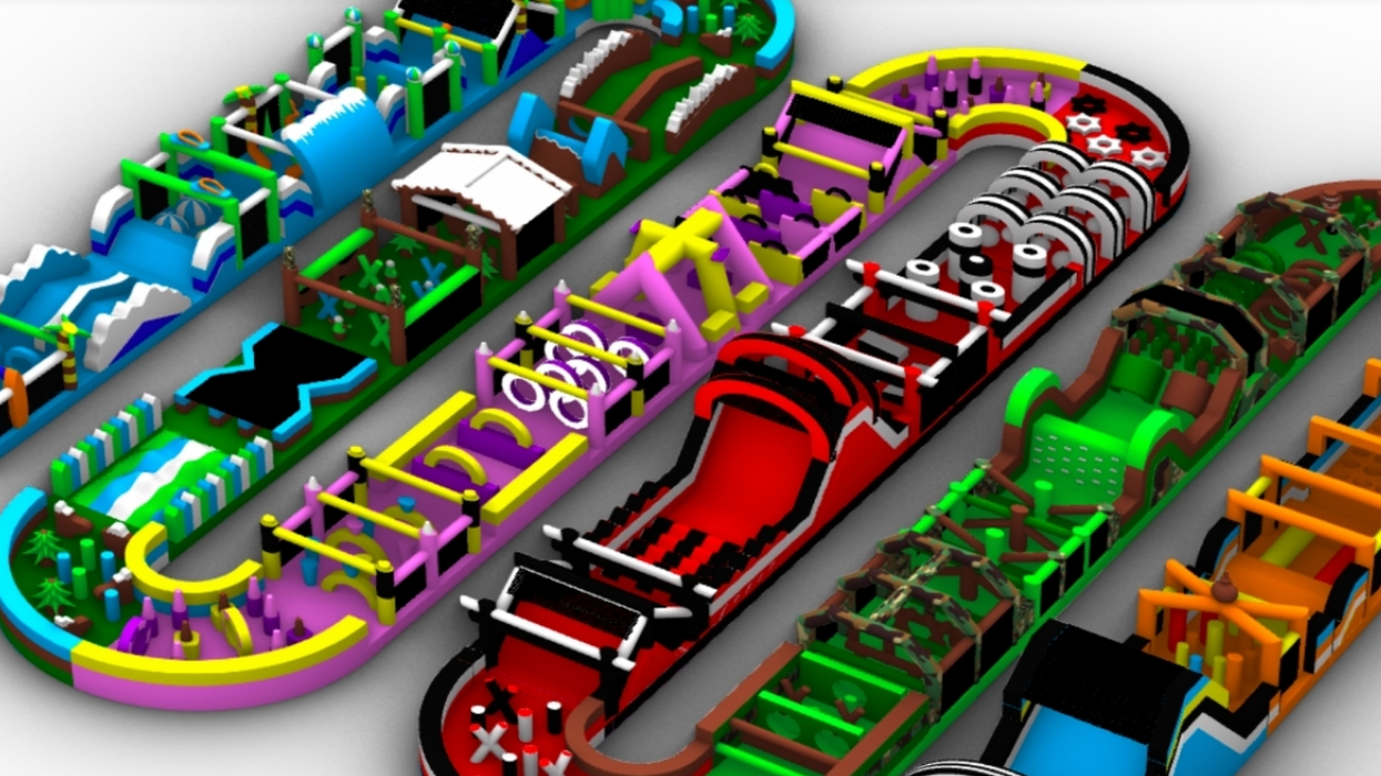 Parcours gonflable de près d'un kilomètre à Boing! Boing!