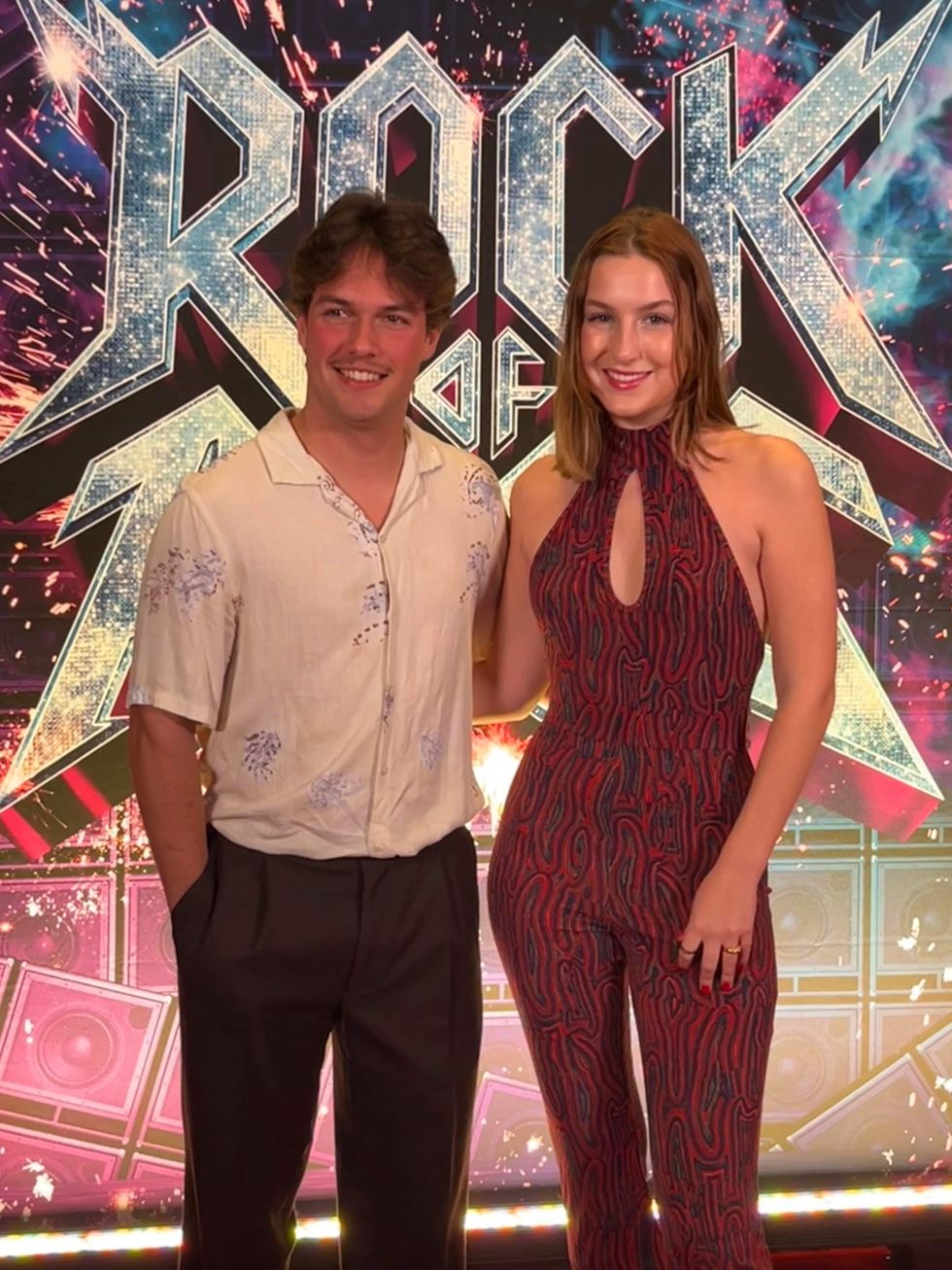 Pascale de Blois et Antoine au tapis rouge de Rock of Ages.