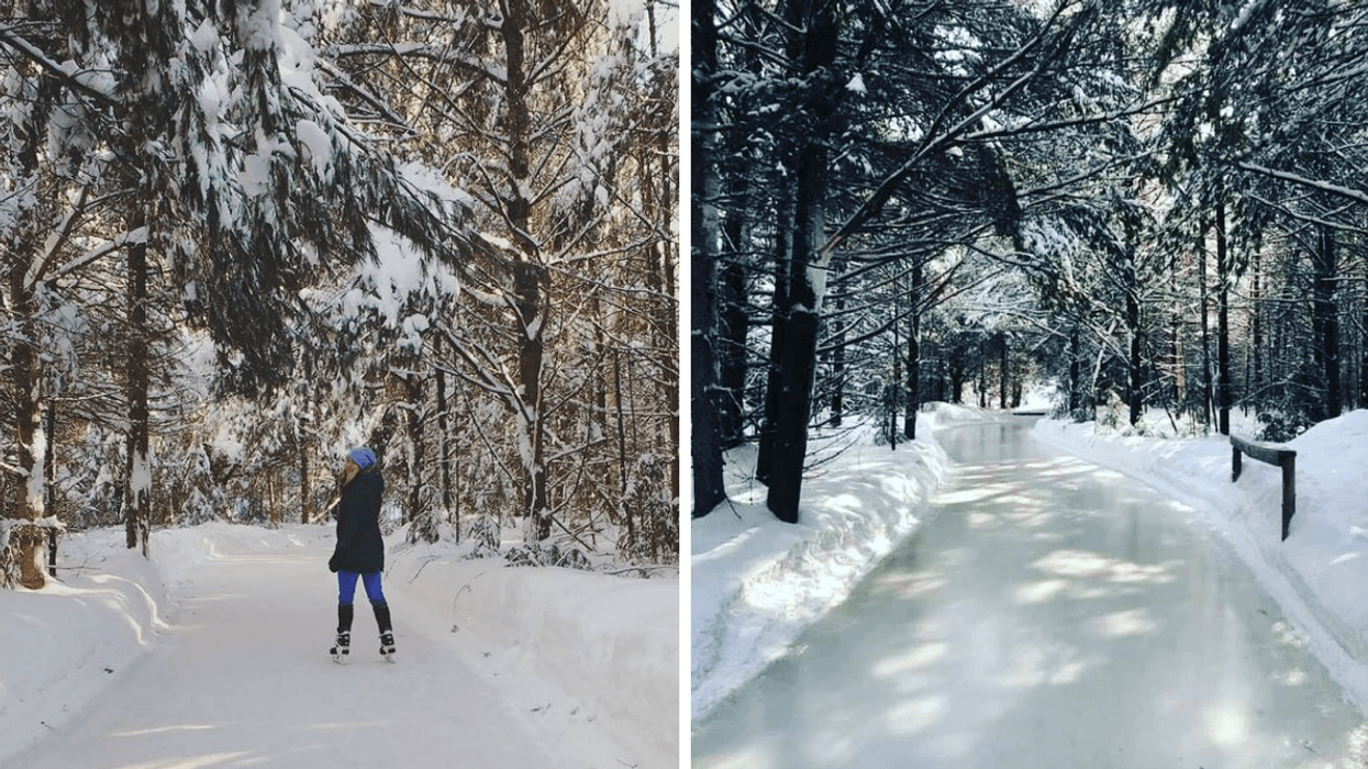 Patinage en forêt à Lac-des-Loups.