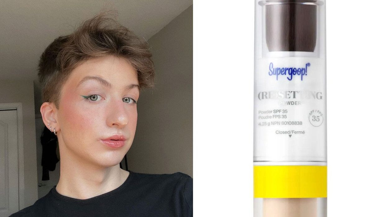 Pierre-Marc Hurtubise. Droite : Crème solaire en poudre.