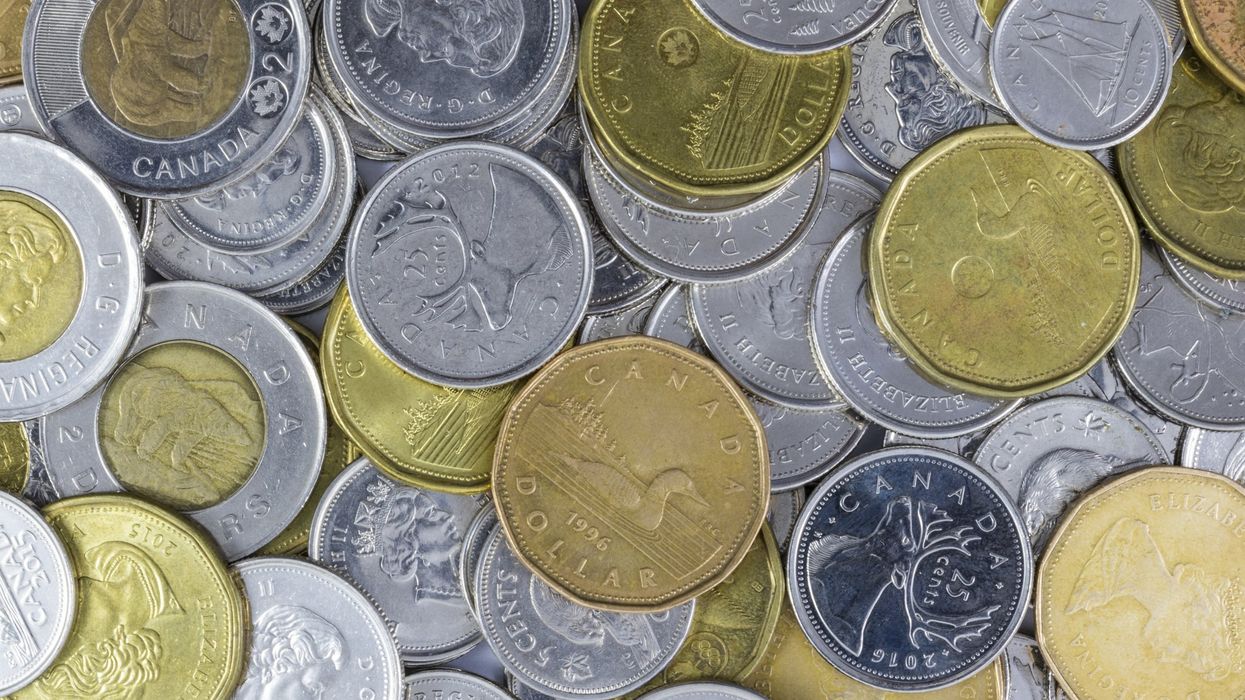 Pile de monnaie canadienne.