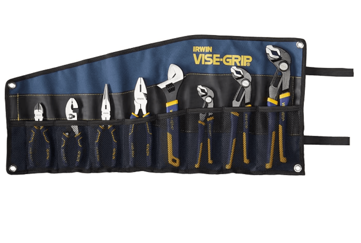 Pinces Irwin VISE-GRIP GrooveLock avec rouleau de rangement, paquet de 8, sur le site Amazon Canada.