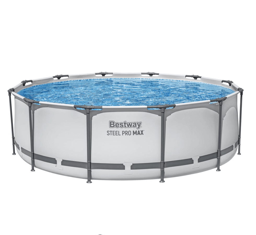 Piscine ronde \u00e0 armature en acier.