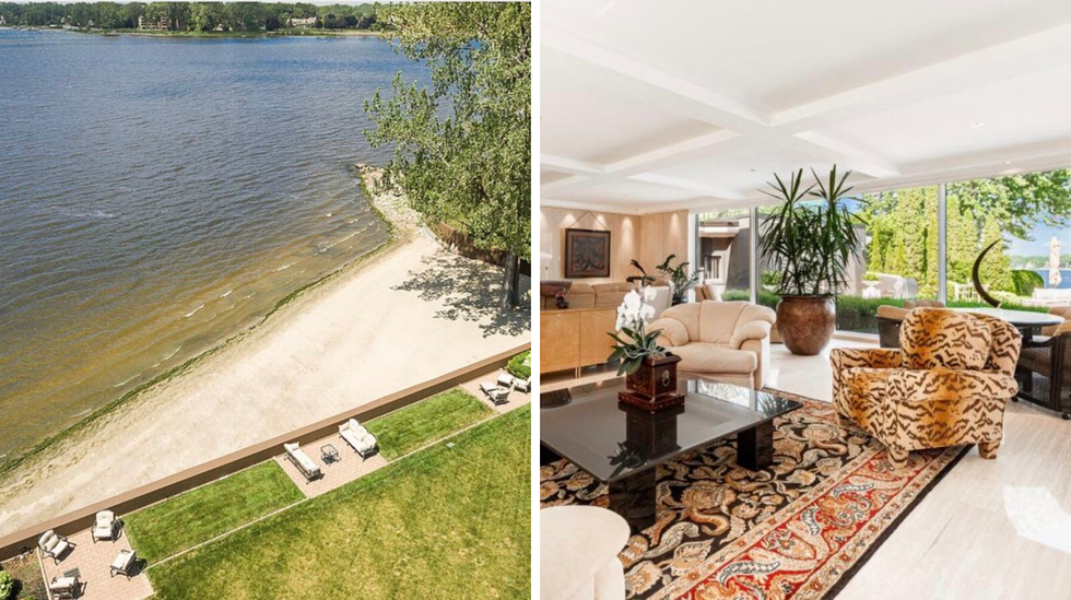 Plage priv\u00e9e. Droite : Salon.