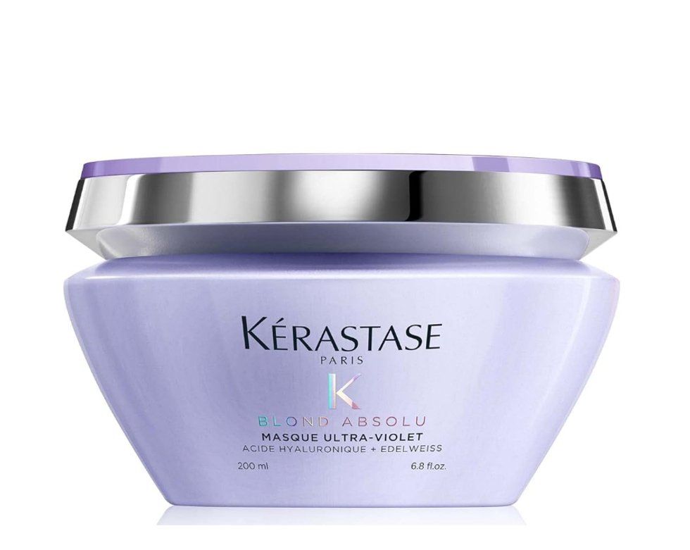 Pot de \u200bK\u00e9rastase mauve de la collection Blond Absolu, qui contient le Masque ultra-violet.