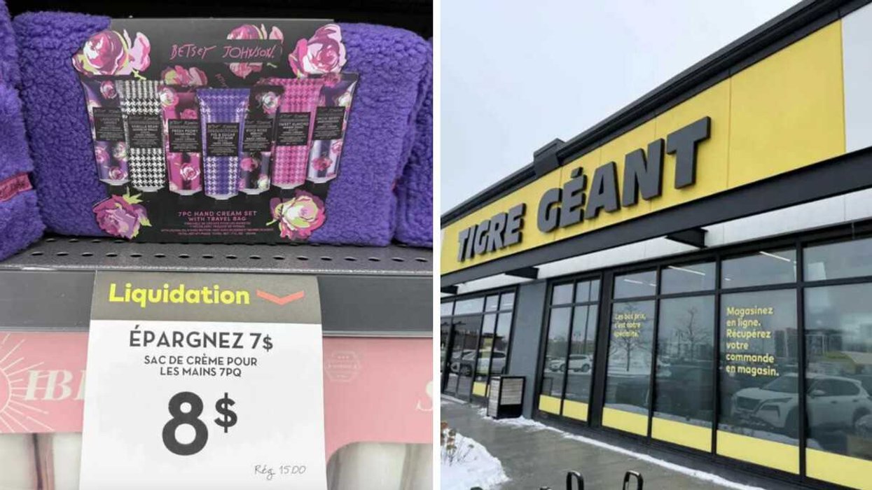 Produits Betsey Johnson vendus au Tigre Géant. Droite : Façade du magasin Tigre Géant.