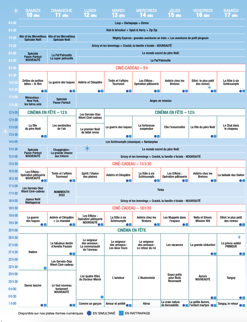 Programmation Cin\u00e9-Cadeau et Cin\u00e9ma en F\u00eate de T\u00e9l\u00e9-Qu\u00e9bec.