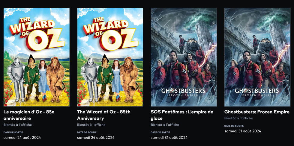 Programmation Films en famille des cin\u00e9mas Cineplex au Qu\u00e9bec.