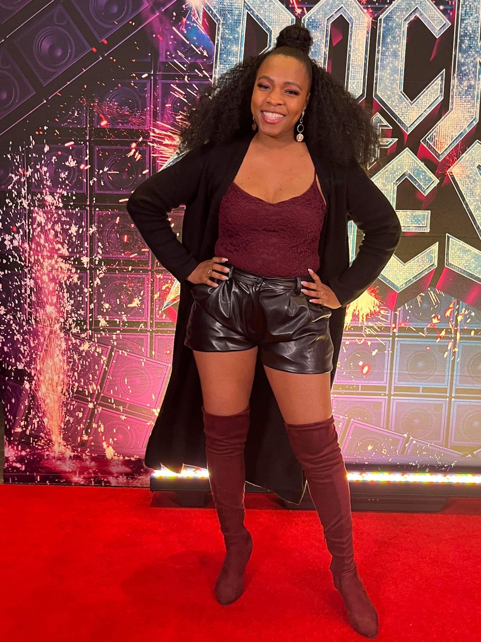 Queenie Cl\u00e9ment au tapis rouge de Rock of Ages.