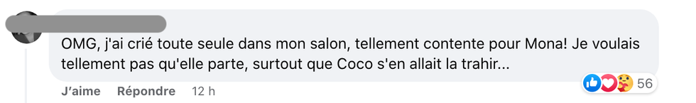 R\u00e9actions apr\u00e8s l'immunit\u00e9 de Mona.